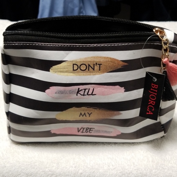 Don't Kill My Vibe Make Up Cosmetic Bag - Picture 2 of 3